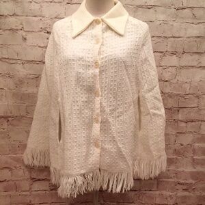 vintage bea west Acrylic sweater Cape 60s